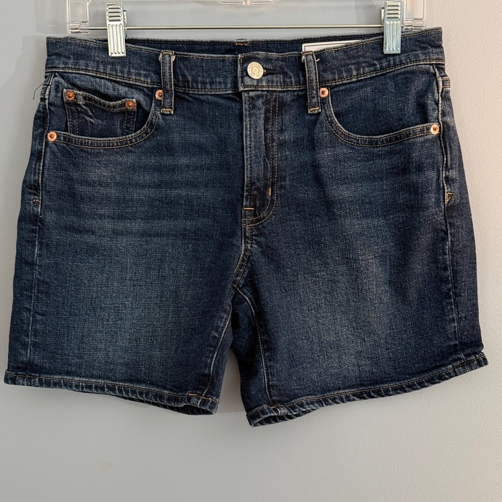 GAP Dark Blue  5” Girlfriend Mid Rise Denim Shorts SZ 28/6P